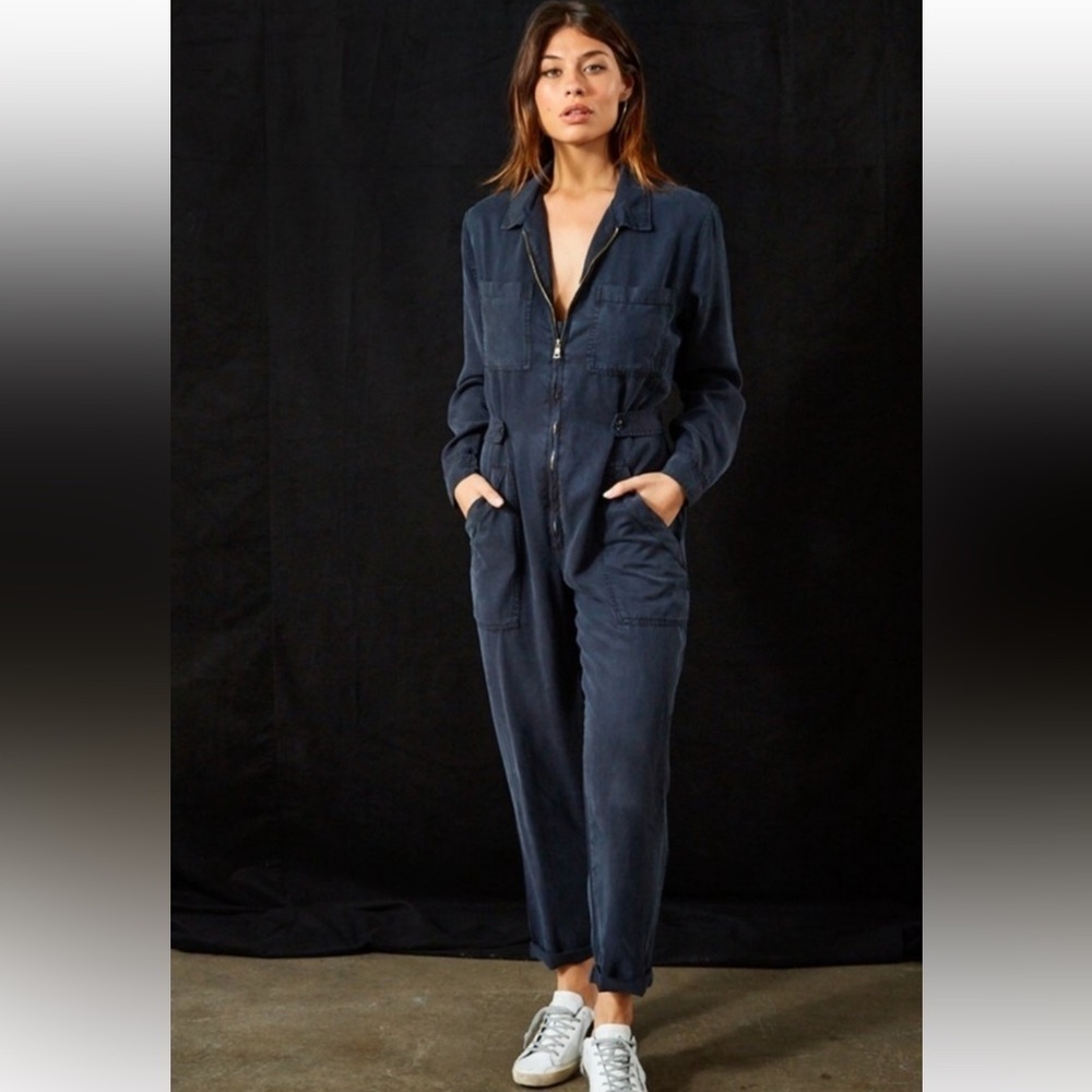 Young Fabulous & Broke YFB Harmoney jumpsuit harmony blue coveralls Large NWT
